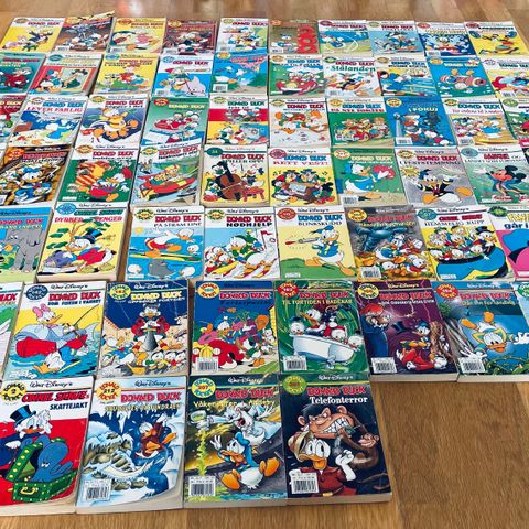 Stor samling av Donald Duck pocketbøker – 66 stk for kun 600 kr (Selges samlet)