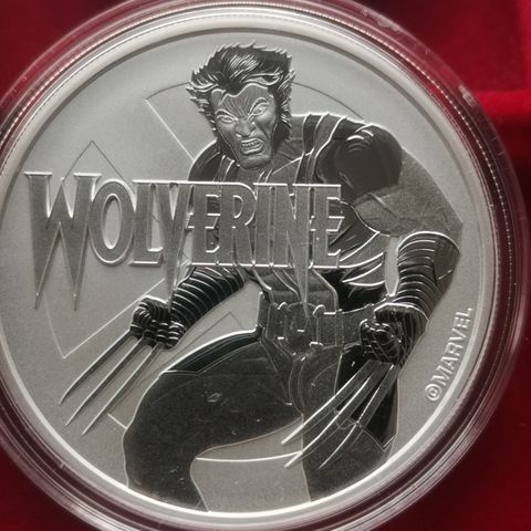 2021 WOLWERINE  Marvel, utgitt av  TUVALU   1 OZ SØLV  bu kv, i org kapsel