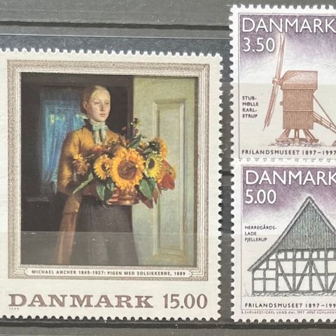 Danmark frimerker postfr, Afa 1131-33 + 1139-42 **, 7 prima postfriske fra 96/97