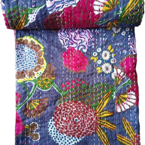 Kantha/quilt håndvevd sengeteppe 150x225cm