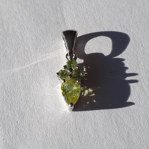 Ambilobe Sphene & Peridot Sølv 925 Silver Anheng Pendant