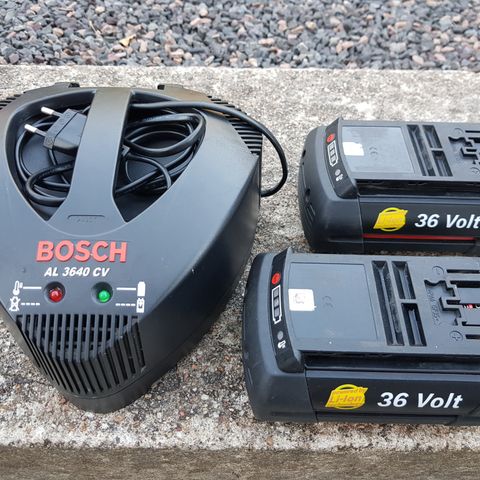 Bosch 36V batterier og lader
