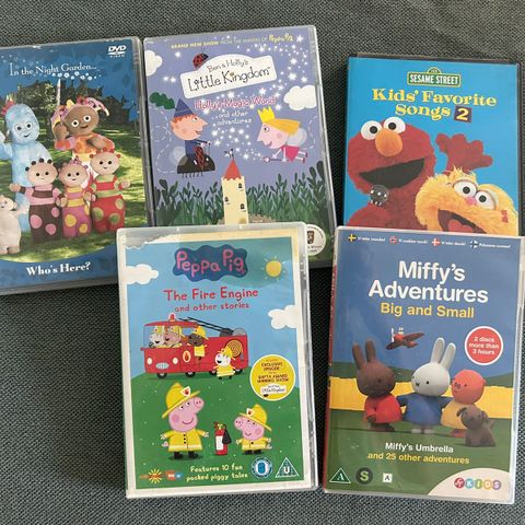 Children’s dvds in English bundle (Miffy is in Scandinavian languages)