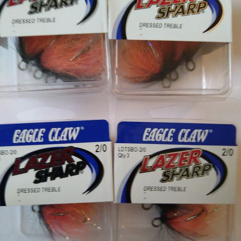 4 pk eagle claw dressed treble