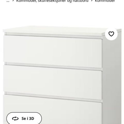 IKEA malm kommode 3skuffer