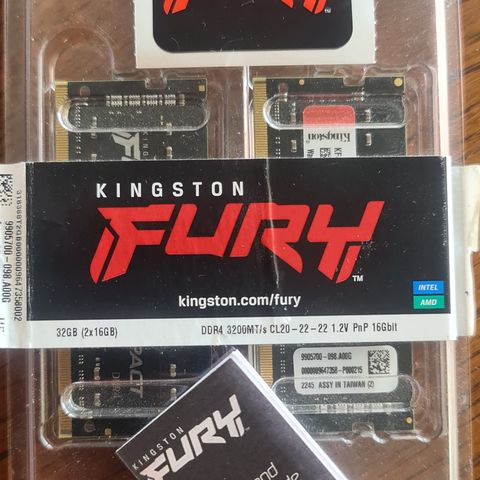 32GB  RAM - Kingston FURY Impact DDR4 3200MHz (2X16)