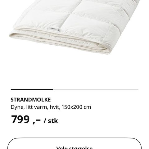 IKEA dyner og sengetøy