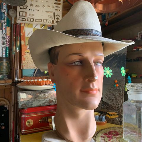 Gammel Stetson cowboyhatt 54,5 cm