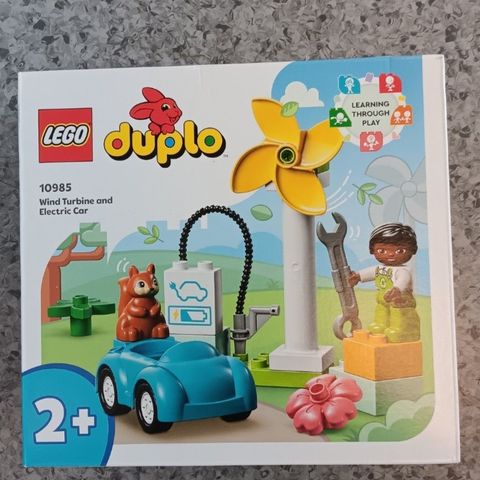 Uåpnet Lego duplo 10985 Wind turbine and eletric car