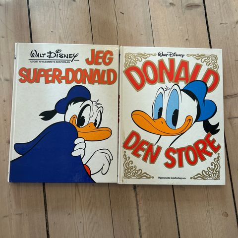 To store Donaldbøker: «Jeg Super-Donald» og «Donald Den store»