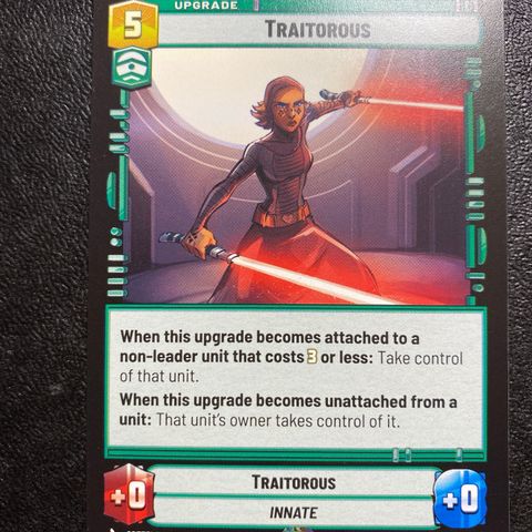Traitorous rare Star wars unlimited samlekort