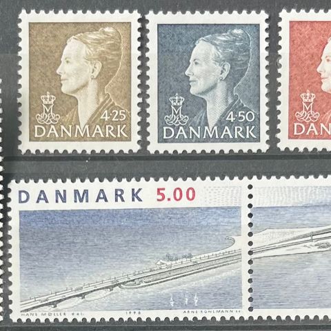 Danmark frimerker postfrisk, Afa 1168 - 1175, par og 6 pene særmerker 1998