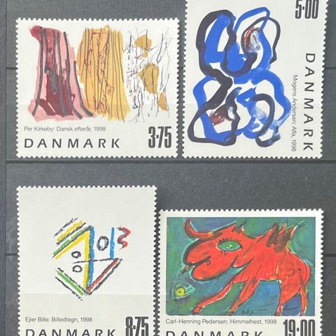 Danmark frimerker postfrisk, afa 1187-1190 **, Pen serie frimerkekunst