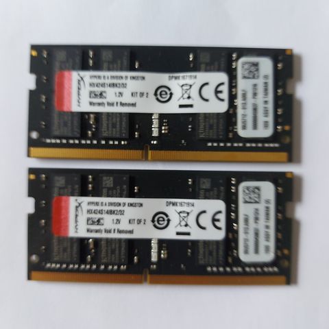 2 x 16 gb Kingston HyperX Impact - DDR4 - 2400 mhz  rambrikkene til bærbar pc