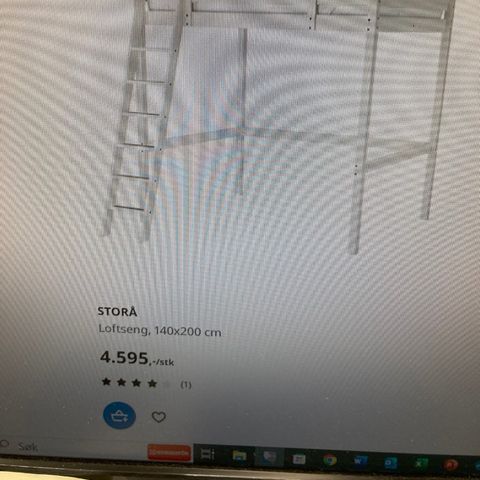 Loftseng Ikea 140*200 med madrass