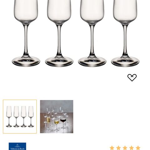 8 stk Villeroy og Boch champagneglass