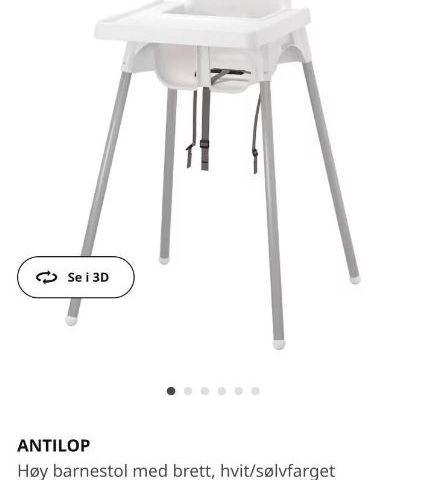 Ikea Barnestol Antilop med stol med brett og ryggstøtte