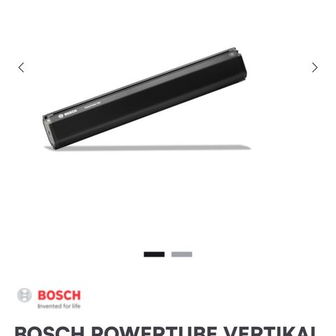 BOSCH POWERTUBE VERTIKAL 750WH EL-SYKKEL BATTERI SMART SYSTEM