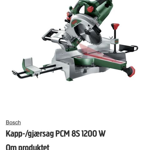 Bosch PCM 8S kapp- og gjærsag selges