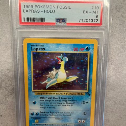 1999 Pokemon Fossil 10 Lapras-Holo PSA 6