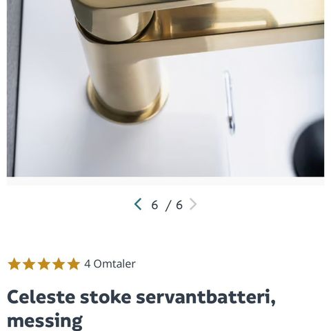 Nytt servantbatteri i messing, Celeste