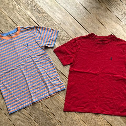 To knapt brukte Polo Ralph Lauren t- skjorter str M (10- 12 år)