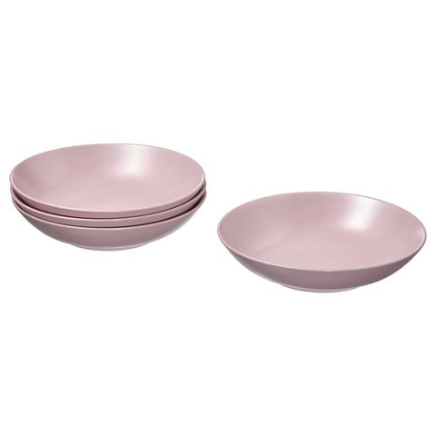 FÄRGKLAR Dyp tallerken, matt lys rosa, 23 cm