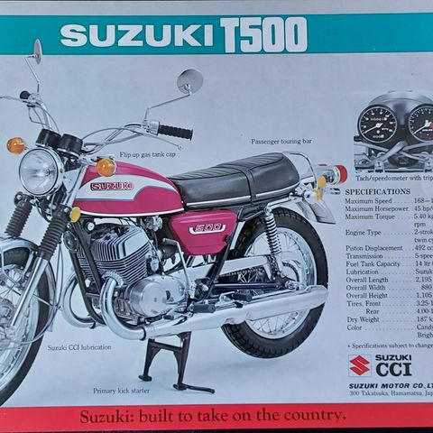 SUZUKI T500/GT185 originalbrosjyre