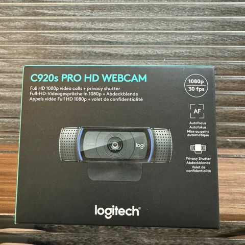 Logitech C920s Pro hd webcam