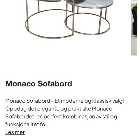 Monaco sofabord 2 stk