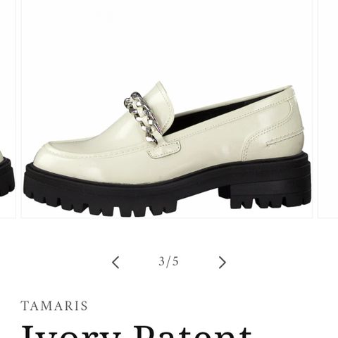 Tamaris Ivory Patent sko-loafer