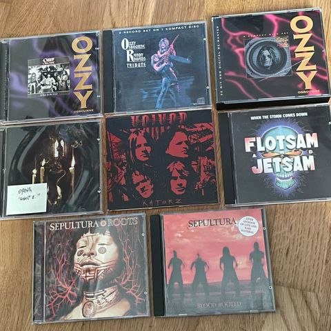 Metal cd’er selges (Voivod, Sepultura, Ozzy, Opeth, Flotsam&Jetsam)