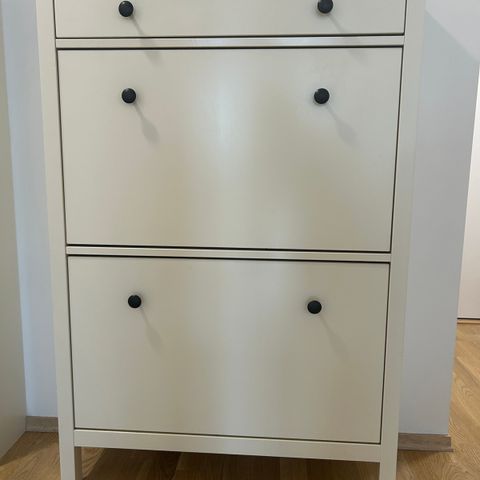 Ikea Hemnes skoskap med 2 rom, hvit, 89x30x127 cm