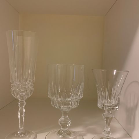 27 Vintage krystallglass i 3 størrelser