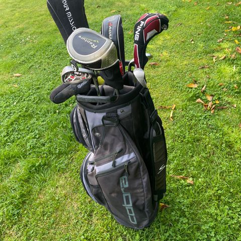 Ping komplett golfsett forlenget 1 tomme + bag+ tralle (for golfer 185-200 cm)