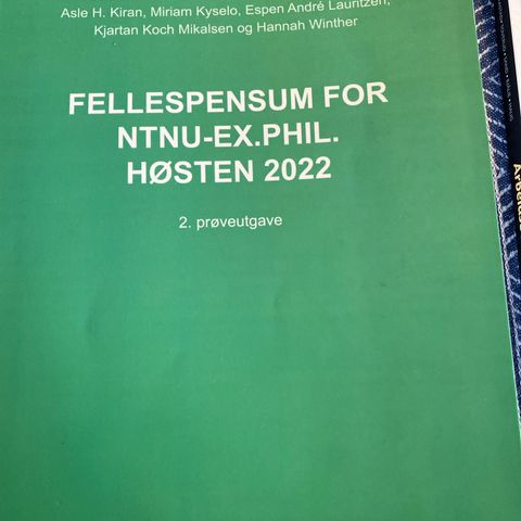 Sykepl.bok Fellrspensum for NTNU- Exphil