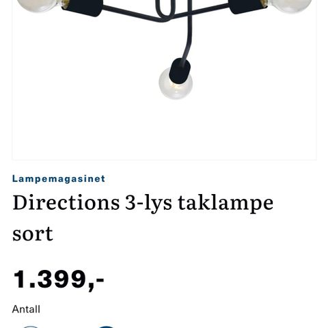 Taklampe 3-lys