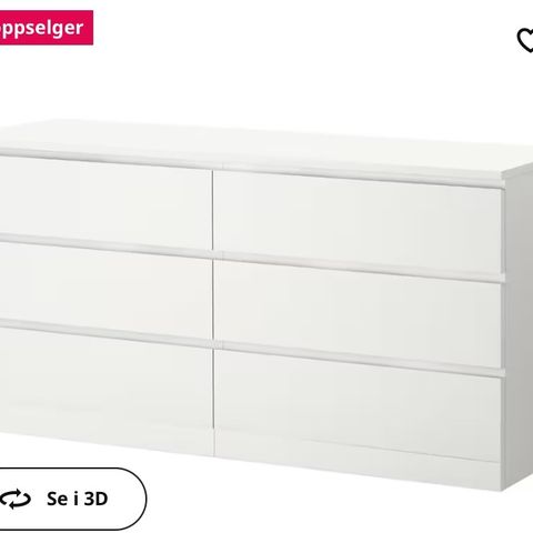 Malm /Koppang kommode 6 skuffer