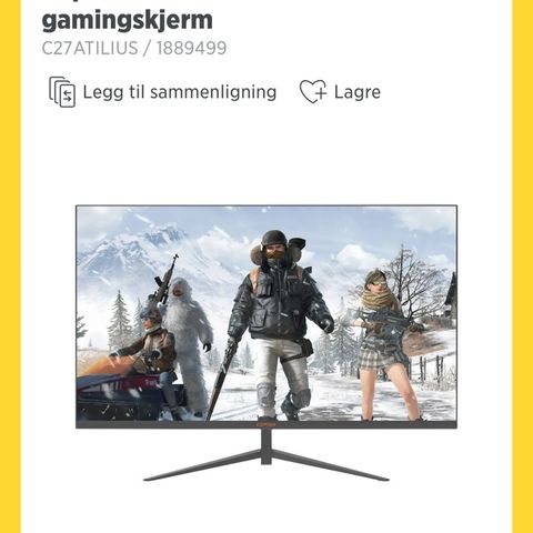 Lenovo gamingskjerm