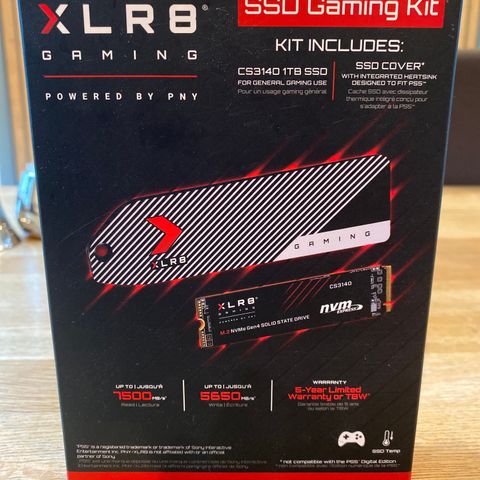 Lagring til PS5: 1 TB PNY XLR8 SSD gaming kit