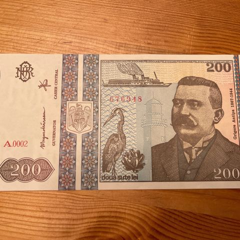 Romania 200 Lei. Utgitt 1992. UNC