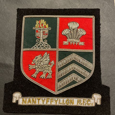 NANTYFFYLLON RUGBY FOOTBALL CLUB vintage tøymerke