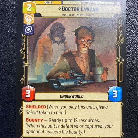 Doctor Evazan rare Star wars unlimited samlekort