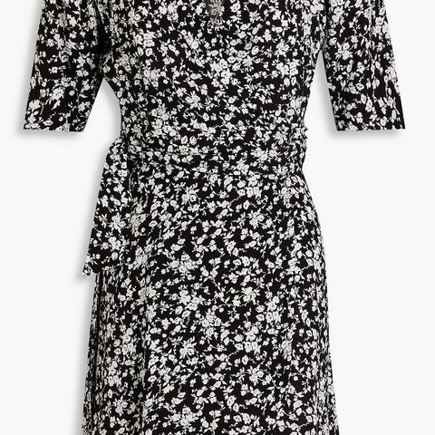 GANNI Floral-print crepe mini wrap dress