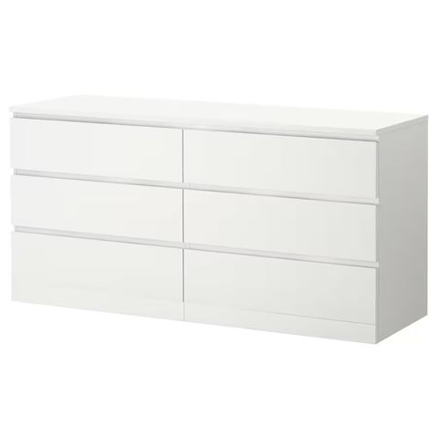Ny IKEA Malm 6 skuffer hvit i deler