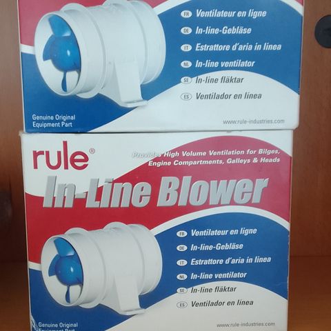 Inline blower Rule 24 V , Ocean blower 12 V