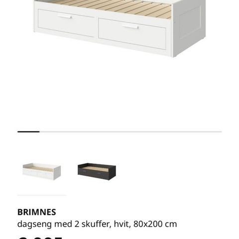 Ikea Brimnes seng + madrasser