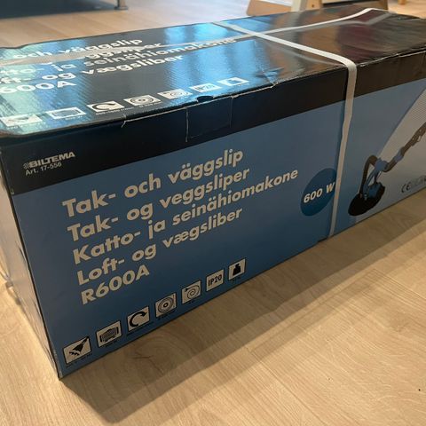 Uåpnet Biltema tak- og veggsliper R600a selges. Gi bud!