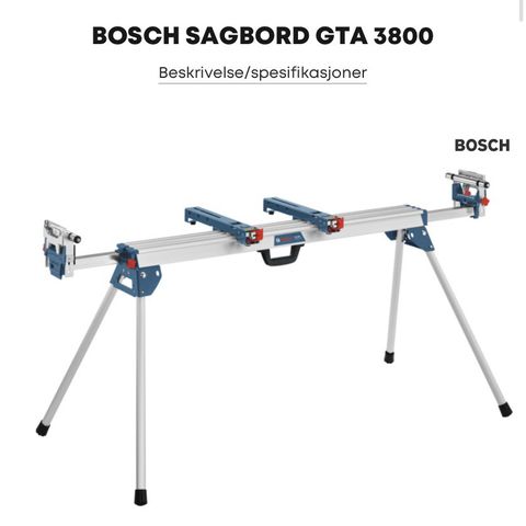 Bosch GTA 3800 selges