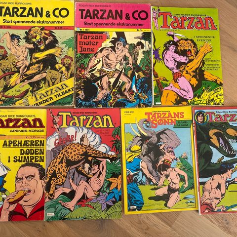 Tarzan og Tarzans sønn fra 1974-1982- ok leseblader